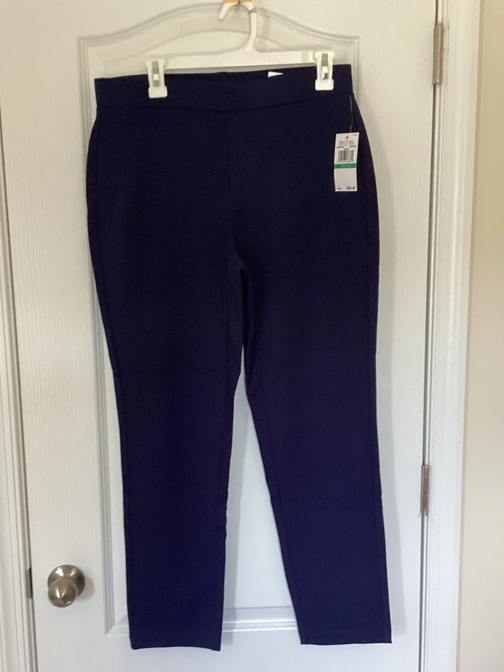 Navy Pull-On Stretch Ankle Pants